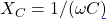 X_C = 1/(\omega C)