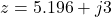 z = 5.196 + j3