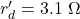 r'_d = 3.1\ \Omega
