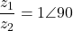 \dfrac{z_1}{z_2} = 1\angle 90°