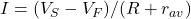 I = (V_S - V_F)/(R + r_{av})