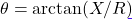 \theta = \arctan(X/R)