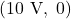 (10\text{ V},\; 0)