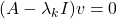 (A - \lambda_k I)v = 0