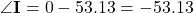 \[\angle\mathbf{I} = 0° - 53.13° = -53.13°\]