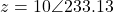 z = 10\angle 233.13°