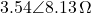 3.54\angle 8.13°\,\Omega
