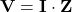 \[\mathbf{V} = \mathbf{I} \cdot \mathbf{Z}\]