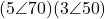 (5\angle 70°)(3\angle 50°)