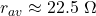 r_{av} \approx 22.5\ \Omega