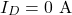 \[I_D = 0 \text{ A}\]
