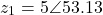 \[z_1 = 5\angle 53.13°\]