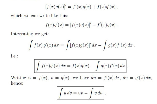 Formula of Integration by Parts 