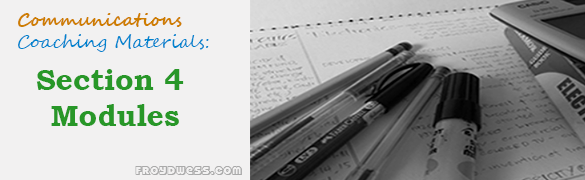 Communications Coaching Materials: Section 4 Module 8 Communications Coaching Materials: Section 4 Module 8