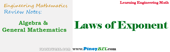 Algebra and General Mathematics: Laws of Exponents