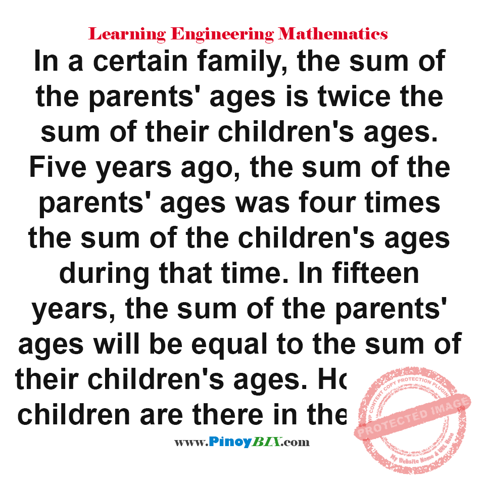 How many children are there in the family? How many children are there in the family?