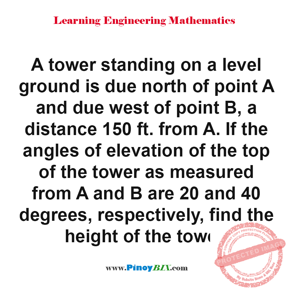 Solution: Find the height of the tower