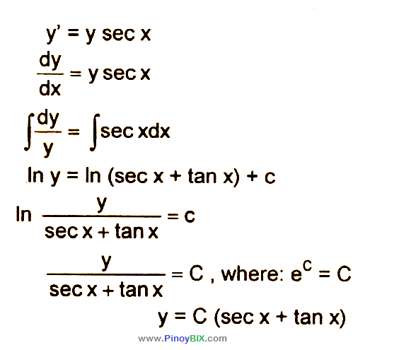 Solution Find The General Solution Of Y Ysec X