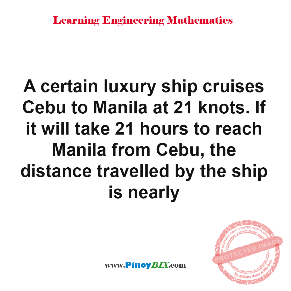 Solution: What is the distance travelled by the ship? Solution: What is the distance travelled by the ship?