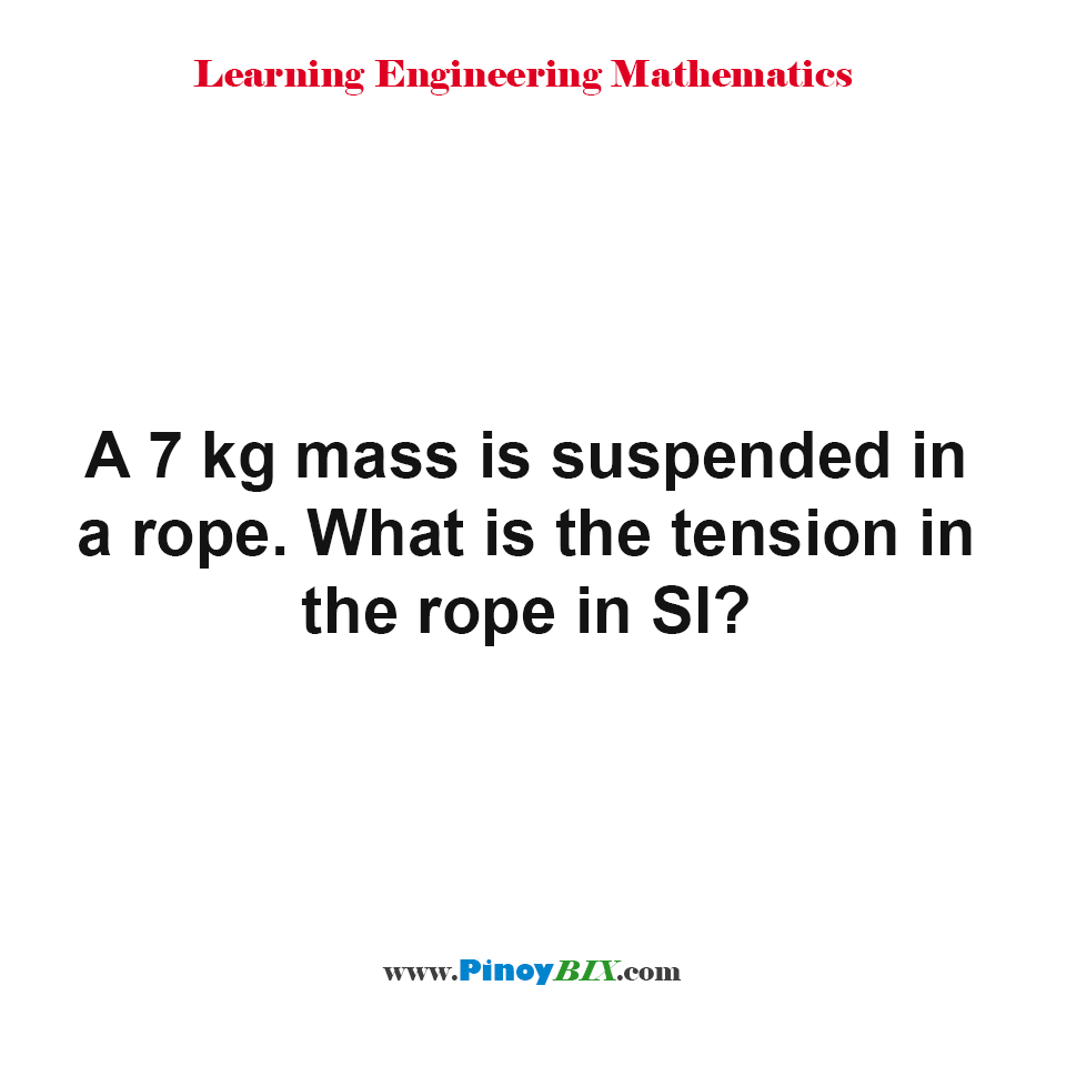 Solution: What is the tension in the rope in SI?