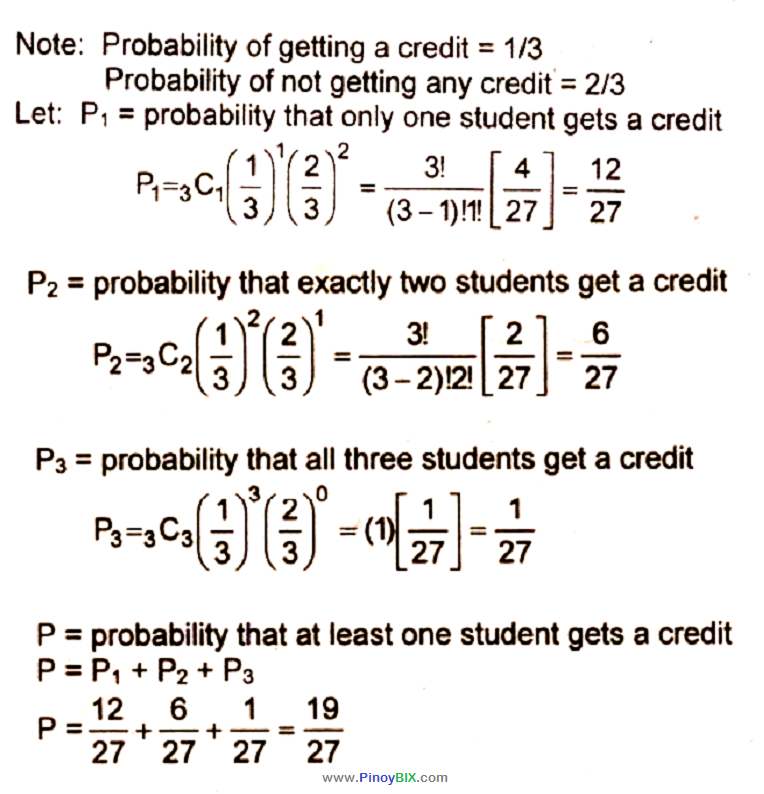 Solution: What is the probability that at least one of them got a credit?