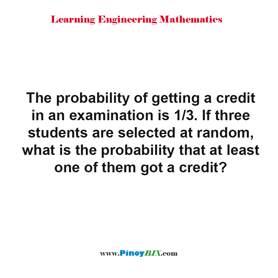  What is the probability that at least one of them got a credit?