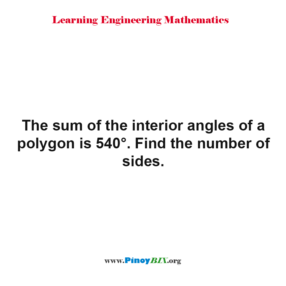 Solution: Find the number of sides of a polygon
