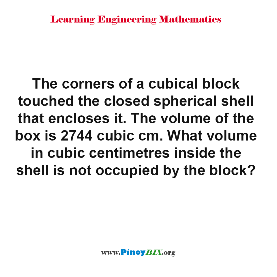Solution: What volume inside the spherical shell not occupied?