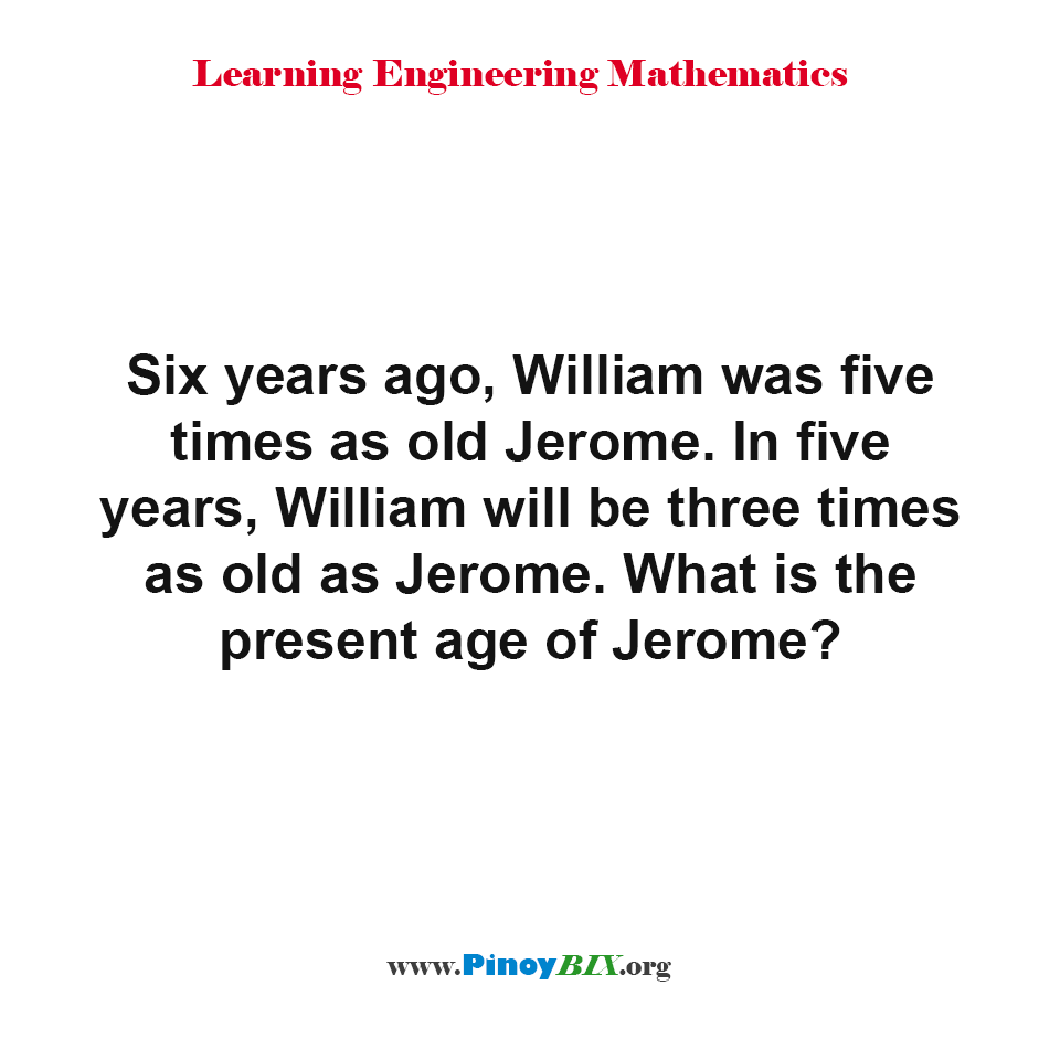 Solution: What is the present age of Jerome?