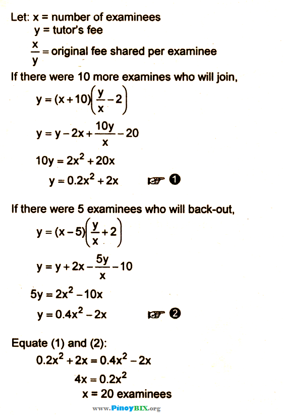 Solution: How many examinees are there in the group?