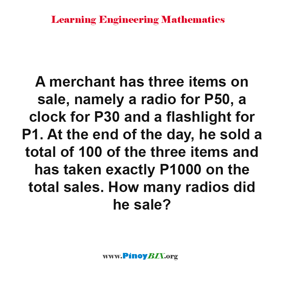 How many radios did he sale?