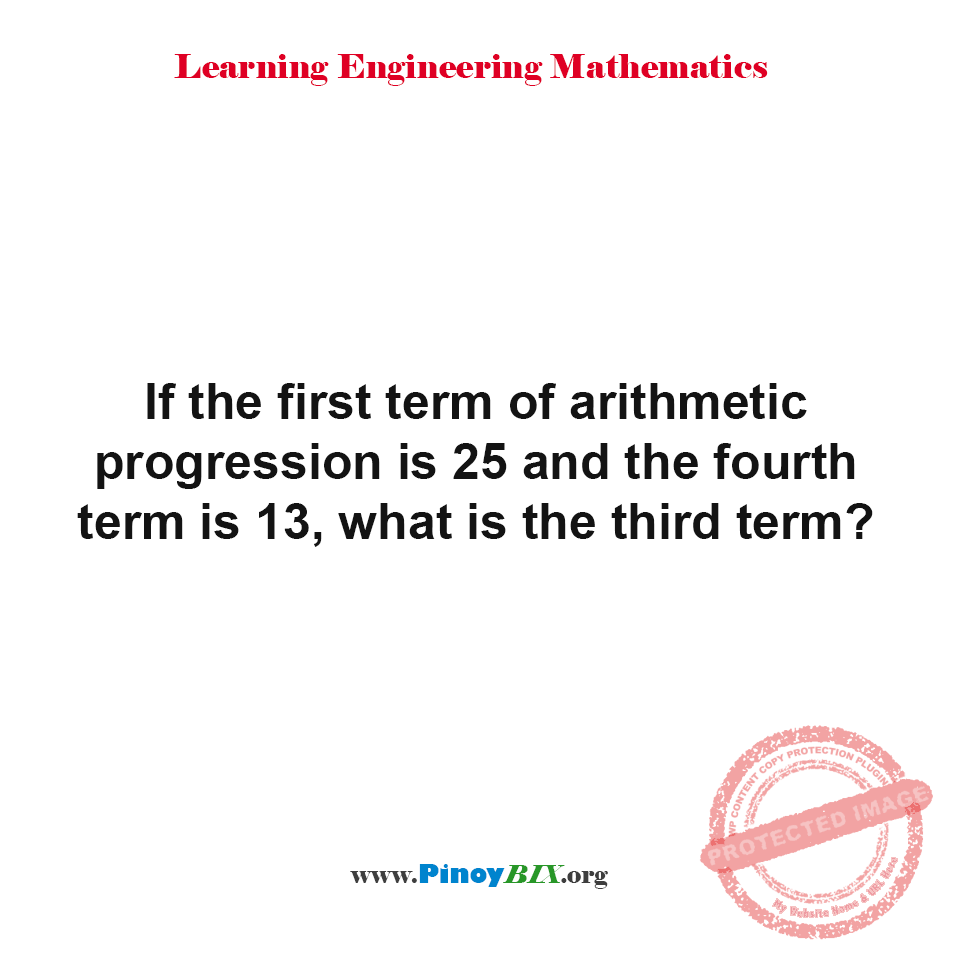 Solution: What is the third term in the arithmetic progression?