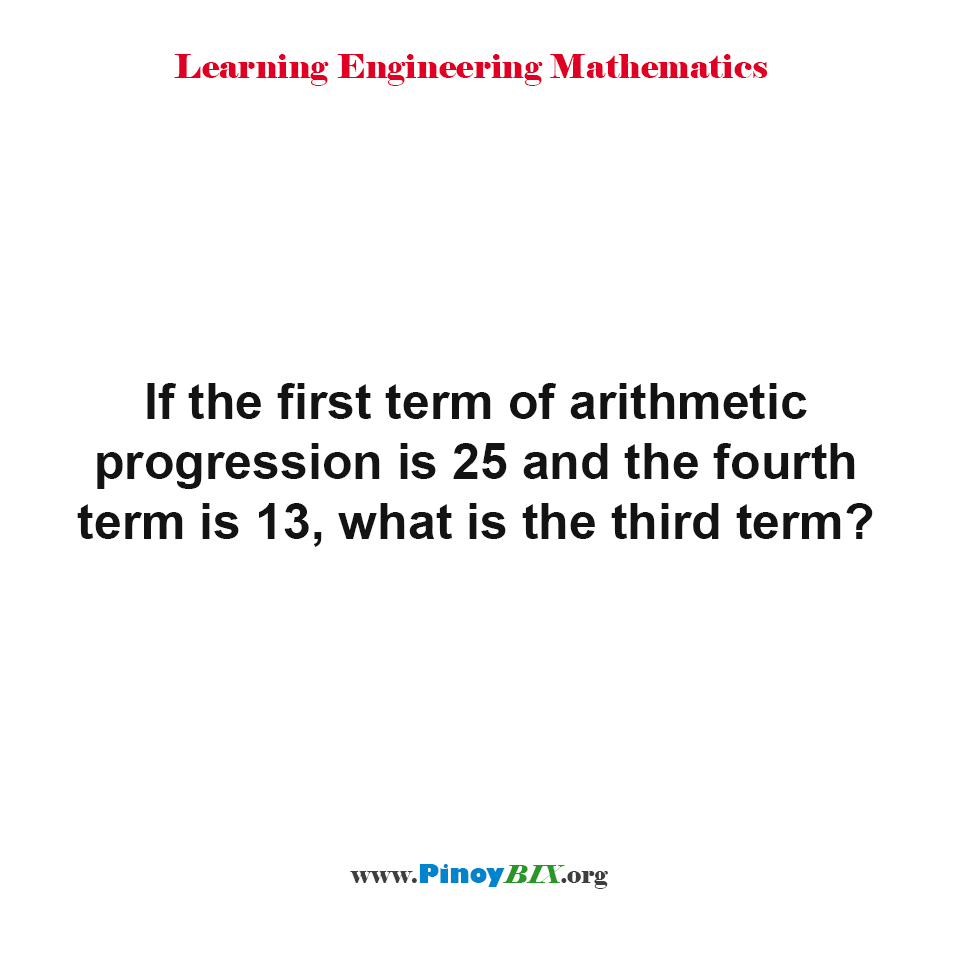 What is the third term in the arithmetic progression?