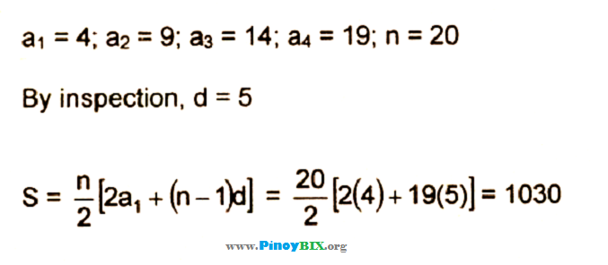 Solution: What is the sum of the progression up to the 20th term?