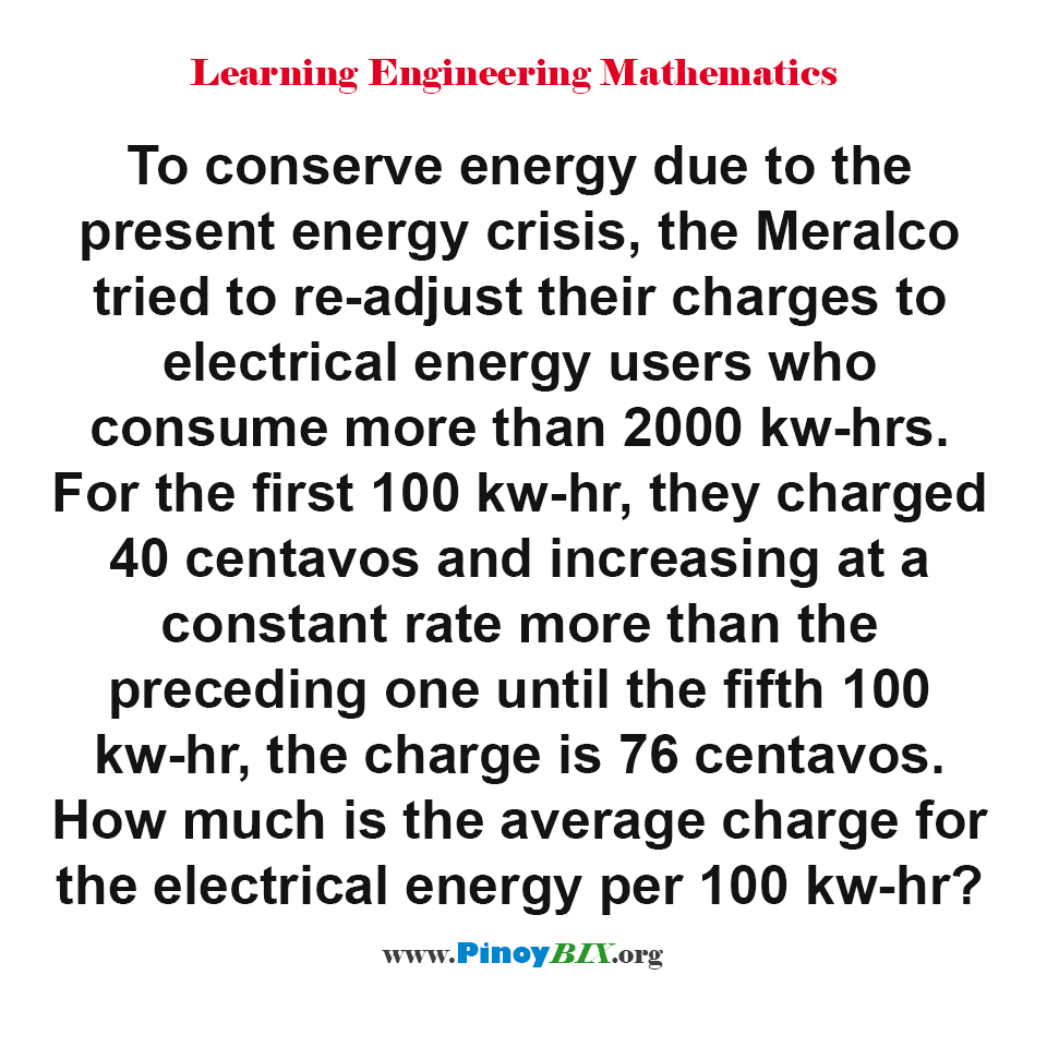 How much is the average charge for the electrical energy per 100 kw-hr?
