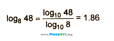 Solution: Find the value of log 48 to the base 8