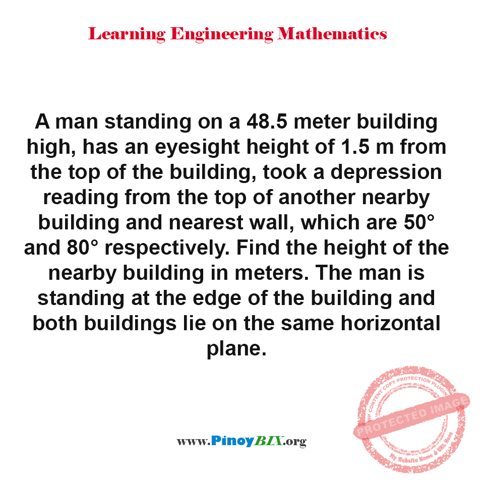 Solution: Find the height of the nearby building in meters