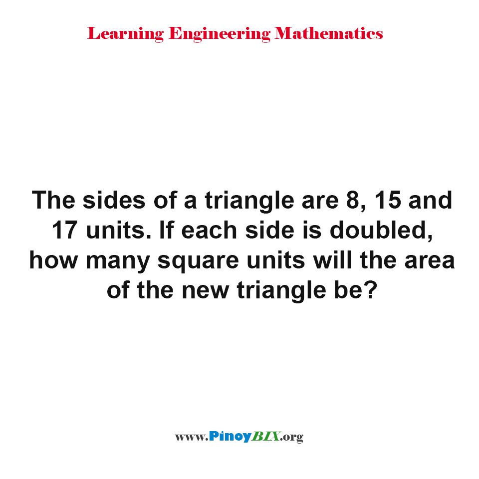Solution: How many square units will the area of the new triangle be?