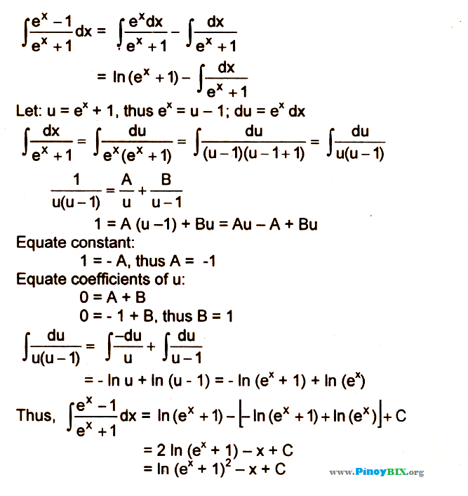 Solution Find The Integral Of E X 1 E X 1