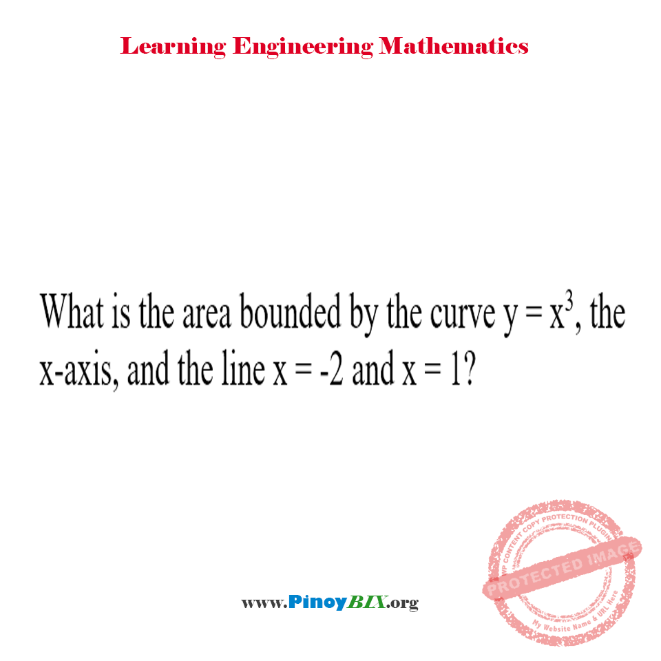 Solution: What is the area bounded by the curve y = x^3, the x-axis, and the lines