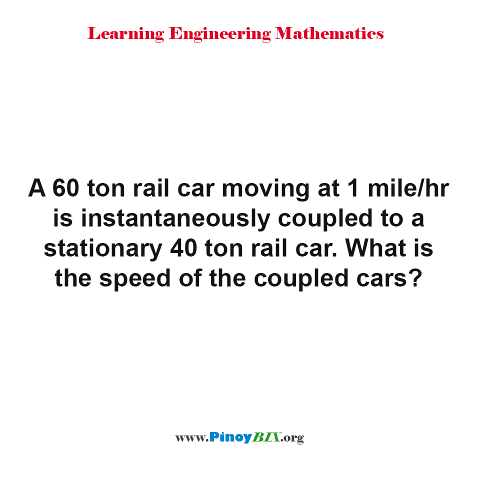 What is the speed of the coupled cars?