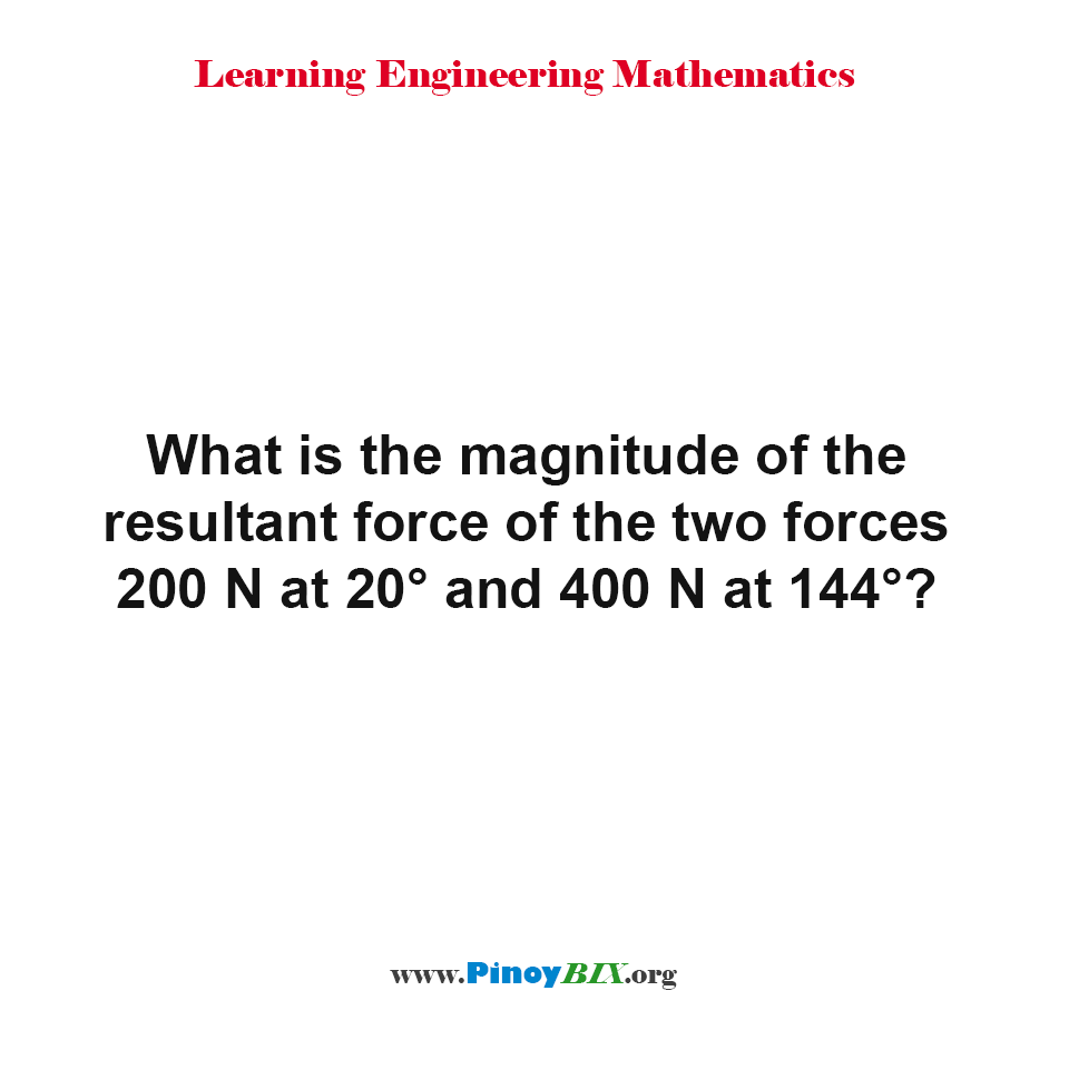 What is the magnitude of the resultant force of the two forces?