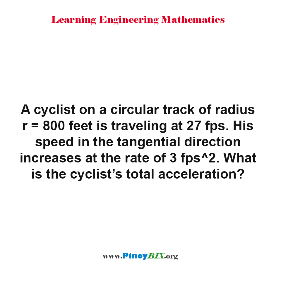 Solution: What is the cyclist’s total acceleration?