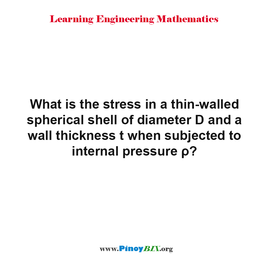 What is the stress in a thin-walled spherical shell?