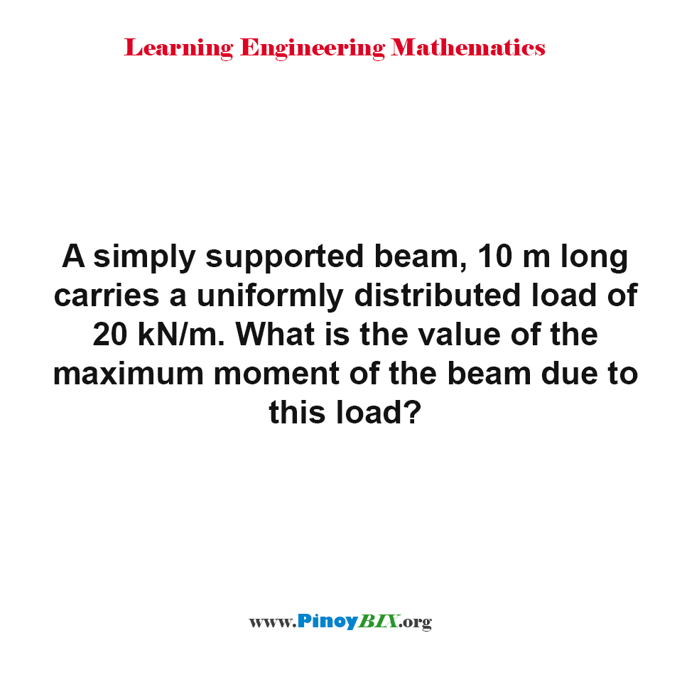 Solution: What is the value of the maximum moment of the beam due to this load?