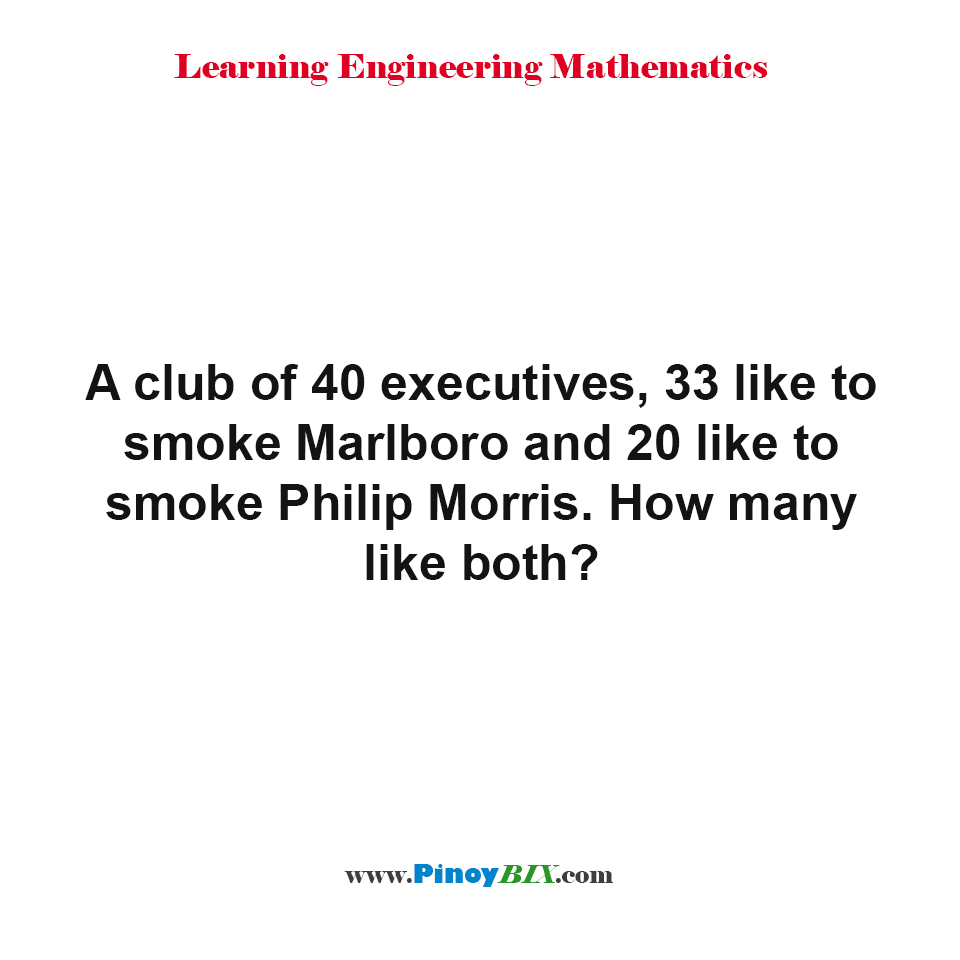 Solution: How many like both Marlboro and Philip Morris?