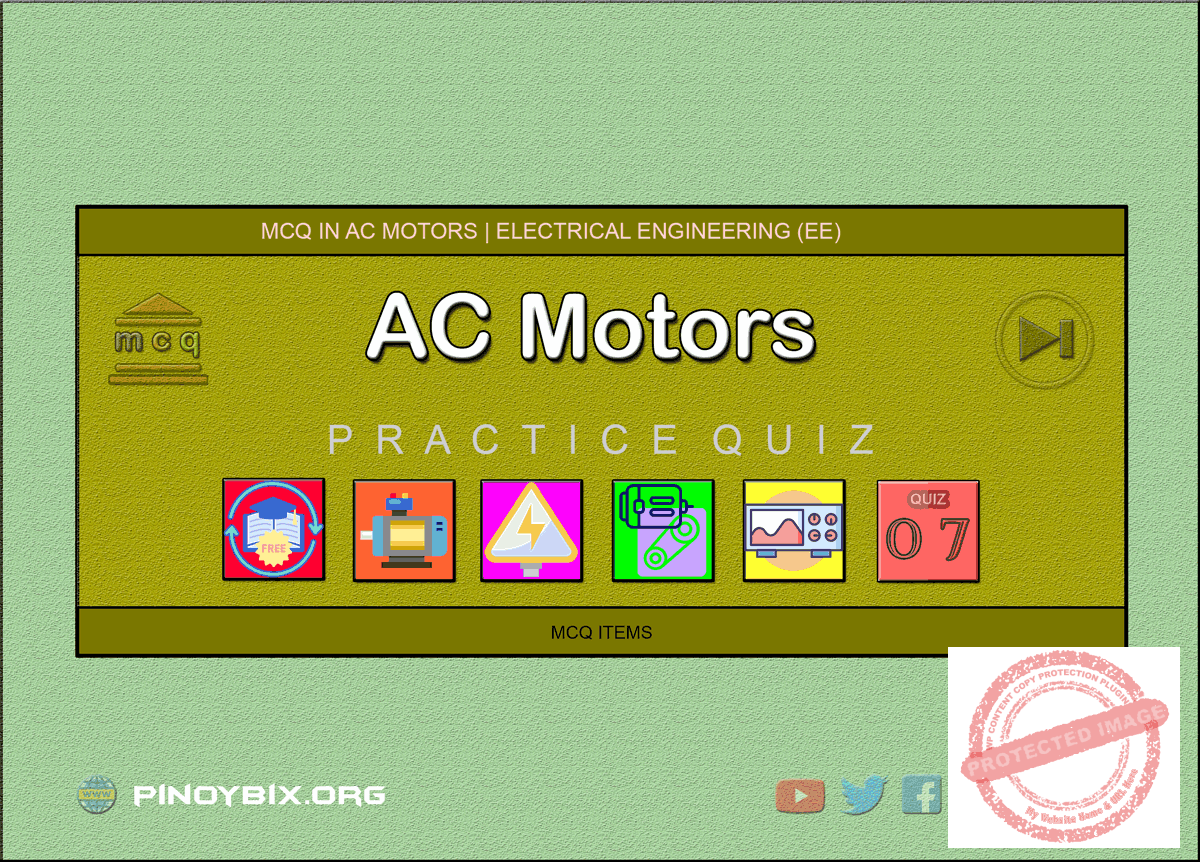 MCQ in AC Motors Part 7 | REE Board Exam