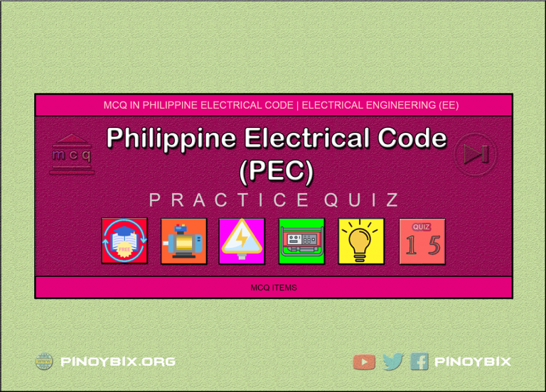 MCQ In Philippine Electrical Code PEC Part 15 REE Board Exam