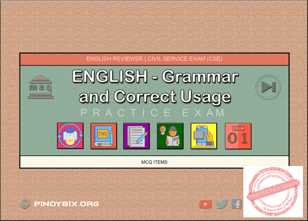 MCQ in English - Grammar and Correct Usage Part 1 | Civil Service Exam (CSE)