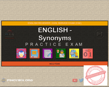 MCQ in English – Synonyms Part 1 | Civil Service Exam (CSE)